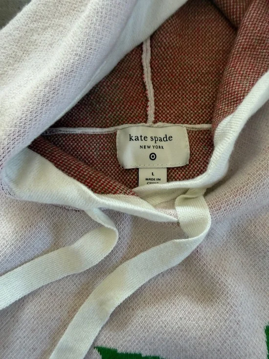 Kate Spade x Target Hooded Strawberry Hooded Sweatshirt Size Large - Picture 3 of 5